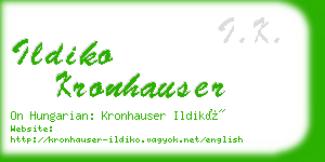 ildiko kronhauser business card